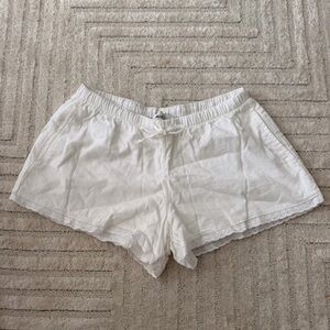 Hollister White Lace Trim Linen Shorts